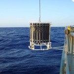 Sampling bottles are lowered south of Bermuda