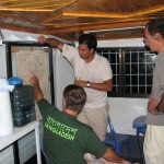 Steve, Rafael and Nano discuss our route and schedule for the end of the cruise.