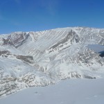 The afternoon sun illuminates Greenland's East glaciers