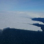 The leading edge of the floating ice tongue of the Pine Island Glacier Antarctica