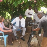 Donna Shillington explains seismic network to Malawi TV