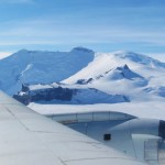 A photo of Mt. Murphy, an 8 million year old shield volcano rising some 1,800 meters above the ice sheet.