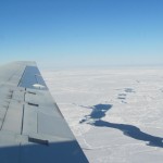 Skimming over sea ice in the Weddell Sea, Antarctica